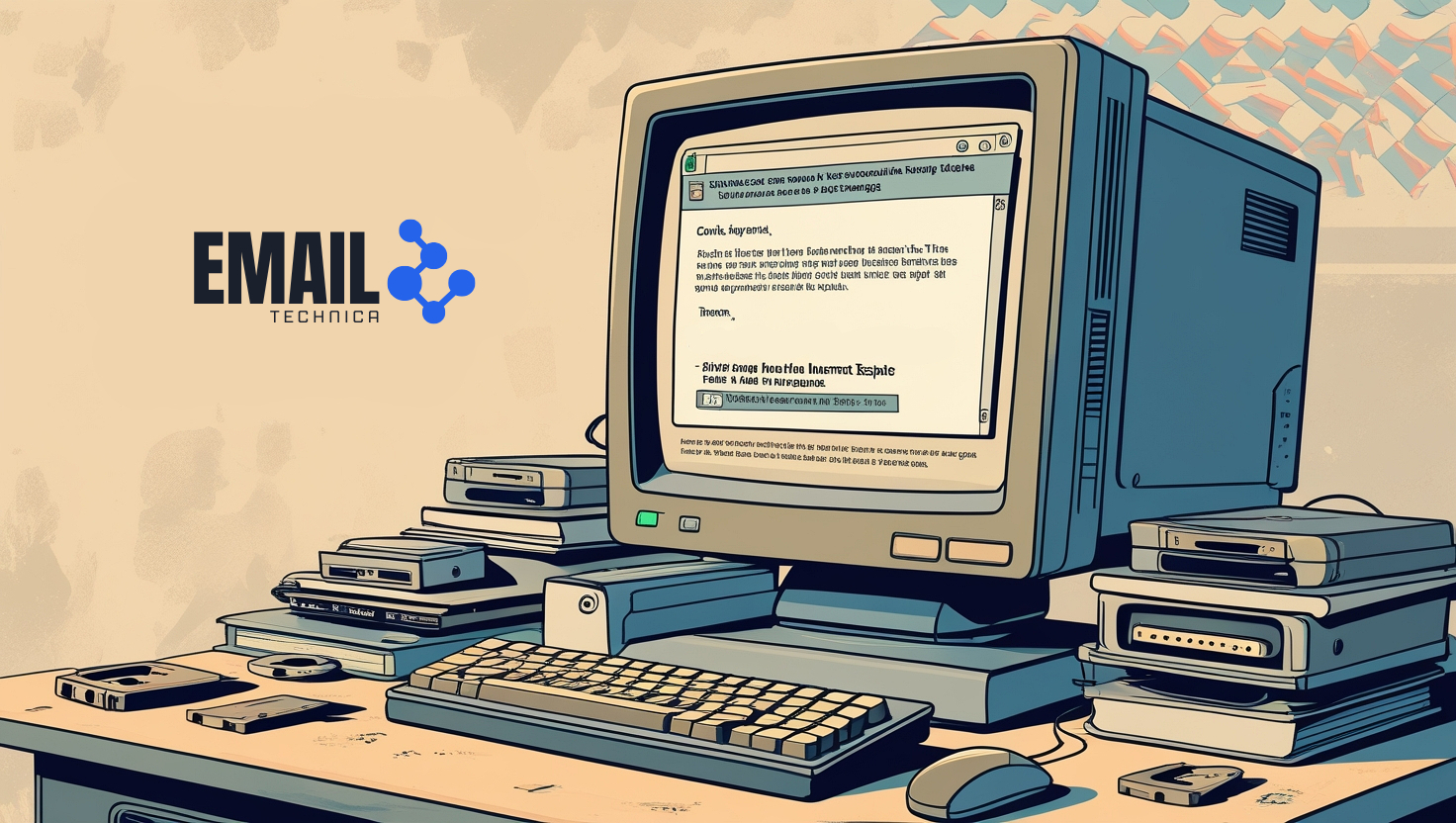 Vintage PC with Email Technica Logo